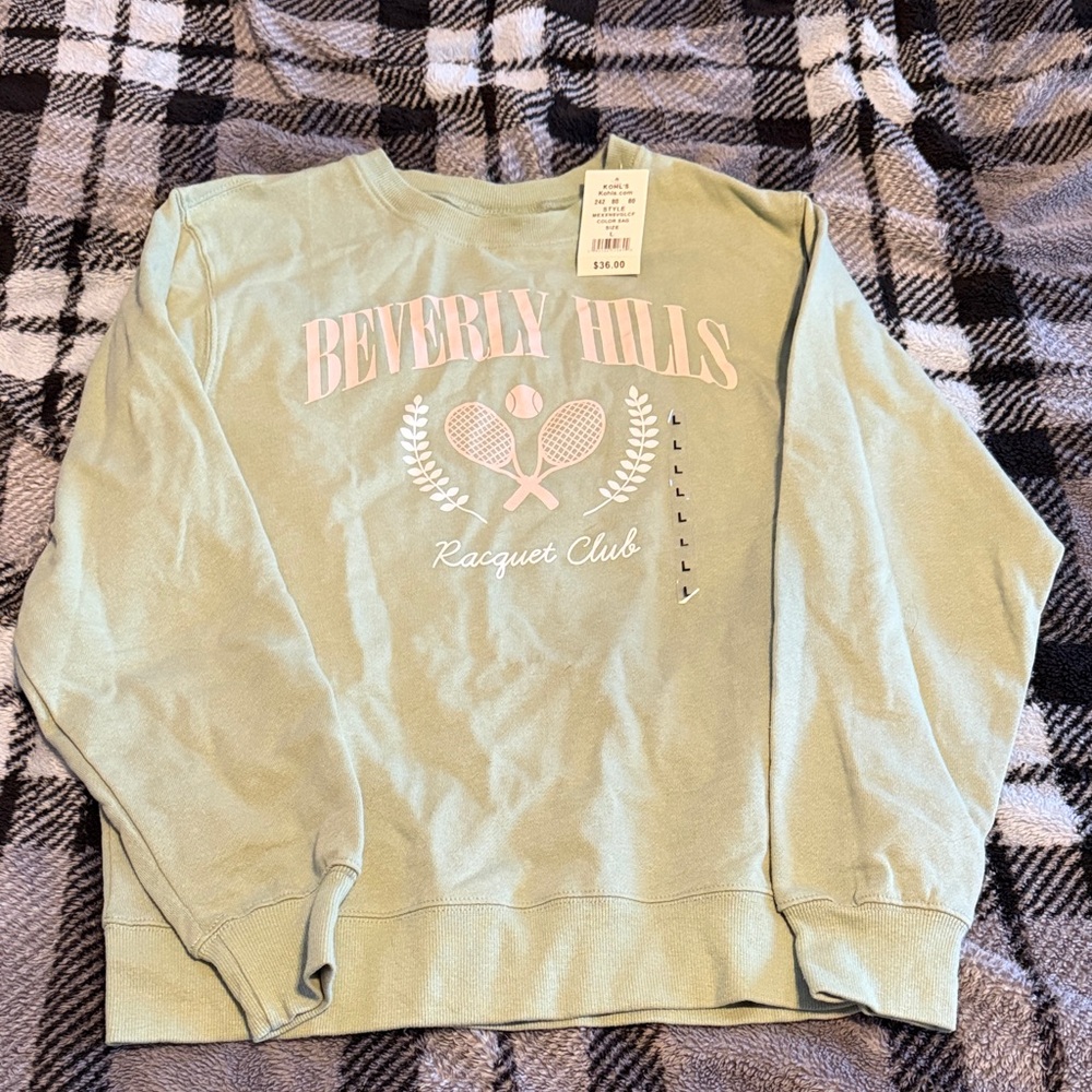 Kohl's Light Green Beverly Hills Crew Neck Sweater